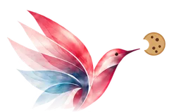 Le colibri grignote un cookie